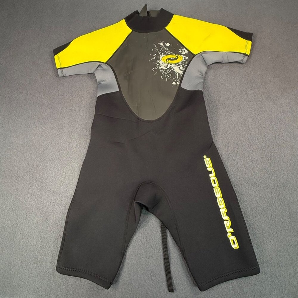 O'Rageous Spring Shorty Neoprene Wet Suit Blk/grey/yellow Youth 12-14